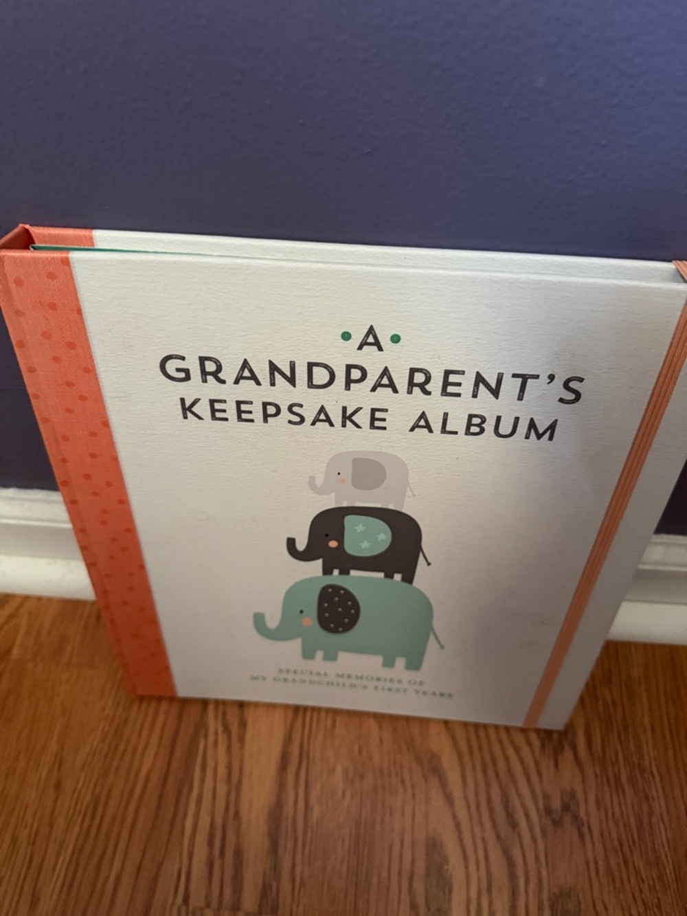 Grandparent's Keepsake Album - Mint & Coral Elephant Design